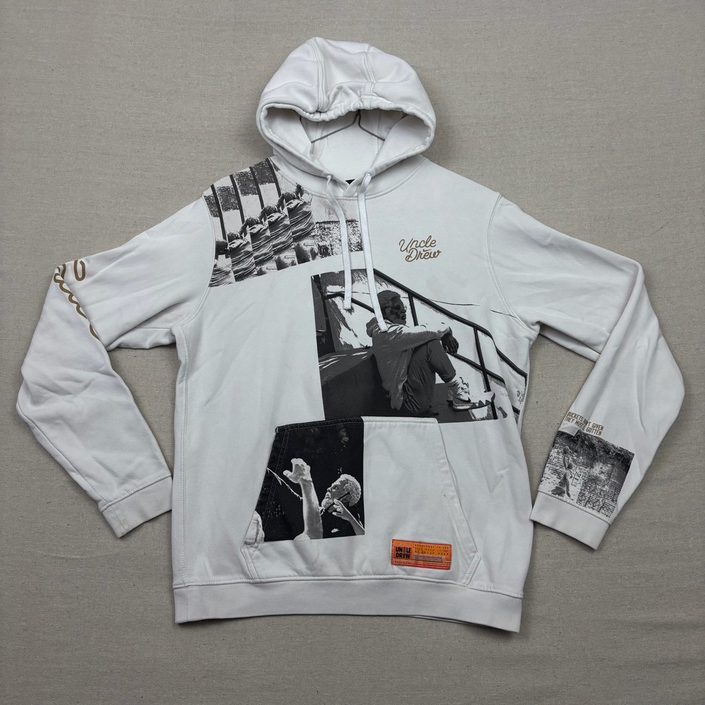 Nike Uncle Drew Graphic Hoodie White‎ Men's Size M Pullover Sweatshirt